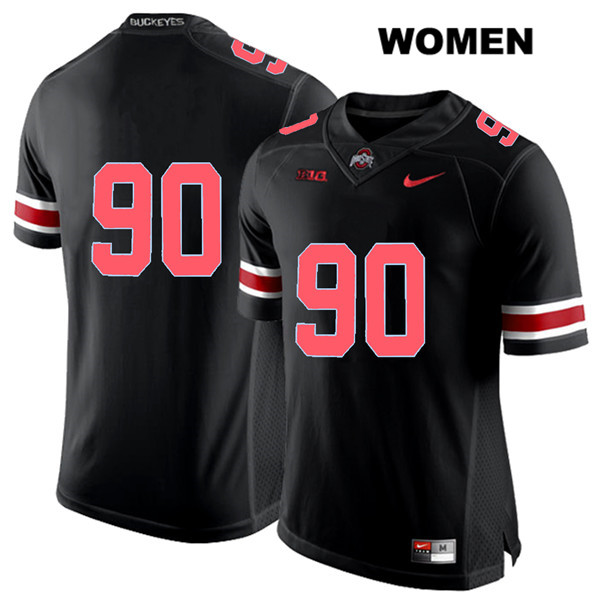 Ohio State Buckeyes Women's Bryan Kristan #90 Red Number Black Authentic Nike No Name College NCAA Stitched Football Jersey QD19V36BH